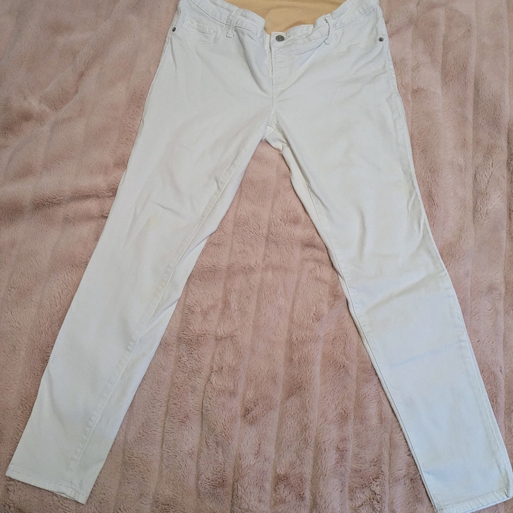 Old Navy Rockstar Skinny White Full Panel Maternity Jeans